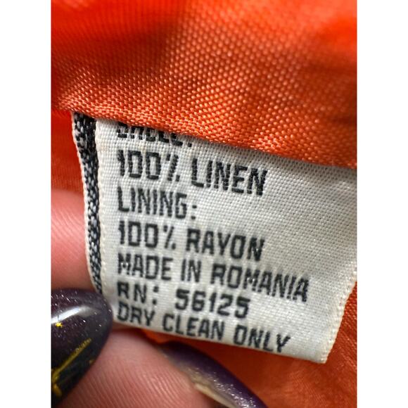 NY sake 100% linen sleeveless shift 3/4 zip zip pockets midi womens size 14 - Picture 3 of 11